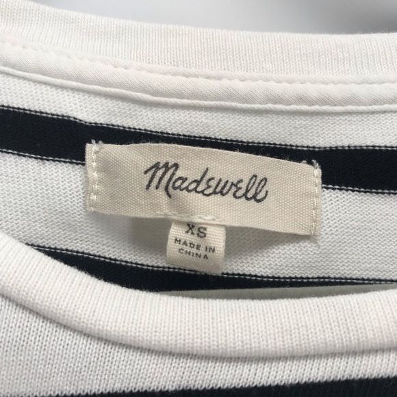 Madewell Striped split back Top - Picture 3 of 6